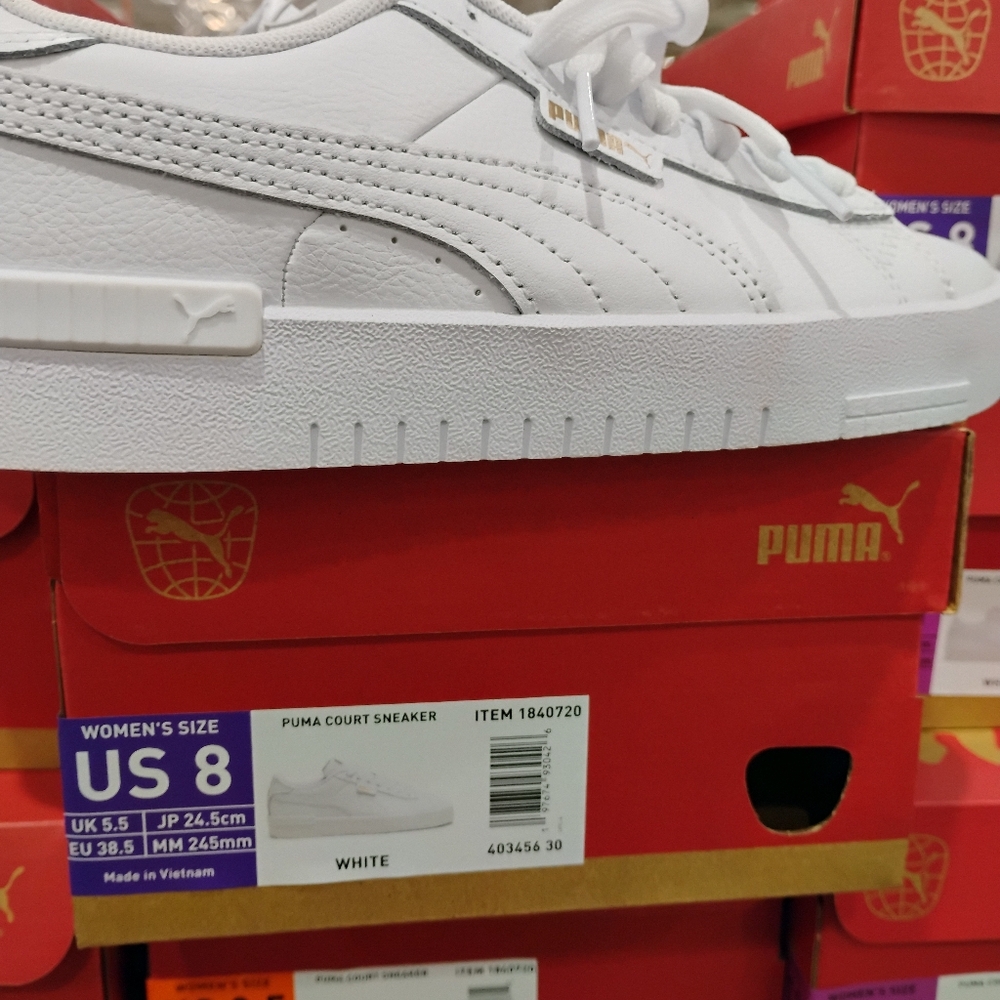 Puma White Leather Sneakers Women Brand New Size 5.5 - Picture 7 of 11